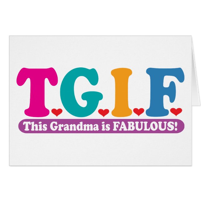 Grandma Fabulous Cards (Front Horizontal)
