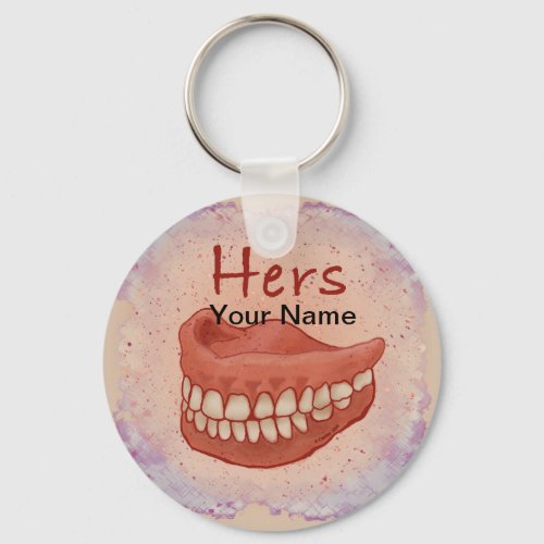 Grandma False Teeth custom name Keychain