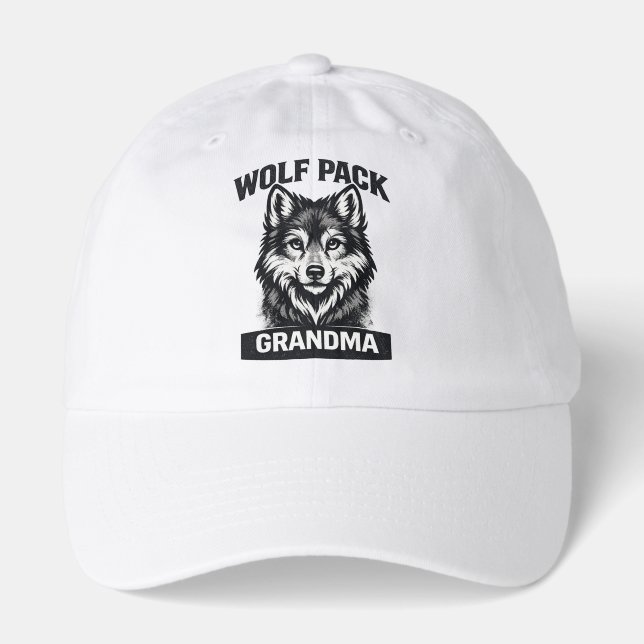 grandma family matching wolf pack baseball cap hat (Front)