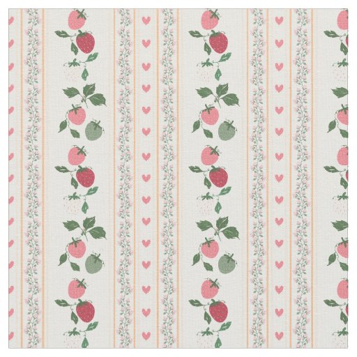 Grandma fashion sweet botanical pattern Strewberry Fabric