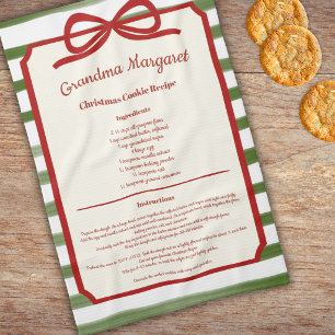 Grandma Favorite Christmas Cookie Recipe Keepsake Kitchen Towel