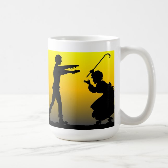 Grandma Fights a Zombie Coffee Mug (Right)
