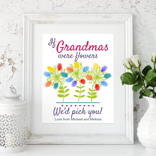 Grandma Fingerprint DIY Activity Template Poster