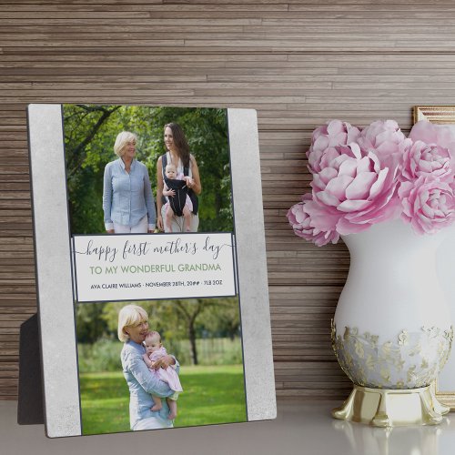 Grandma First Mothers Day _ 2 Photo Personalized Plaque