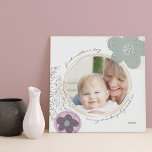 Grandma First Mothers Day Photo Pop Art Flower Faux Canvas Print<br><div class="desc">Personalize for any one and any occasion with one of your favorite photos and your choice of wording - perfect for a first mother's day, birthday etc. This modern design features abstract pop art flowers in marimekko / orla kiely style, paint splatters and casual handwritten script style typography. It has...</div>