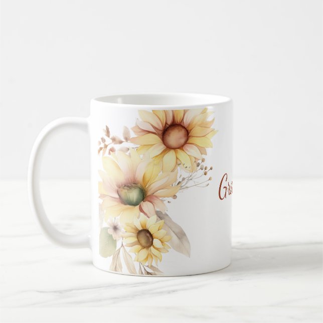 Grandma Floral Botanical  Coffee Mug (Left)