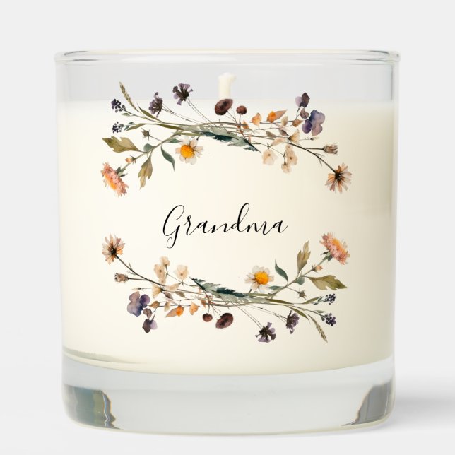Grandma Floral Botanical  Scented Candle (Front)