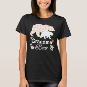 Grandma Floral Flower Bear Cute Family Mommy Grand T-Shirt
