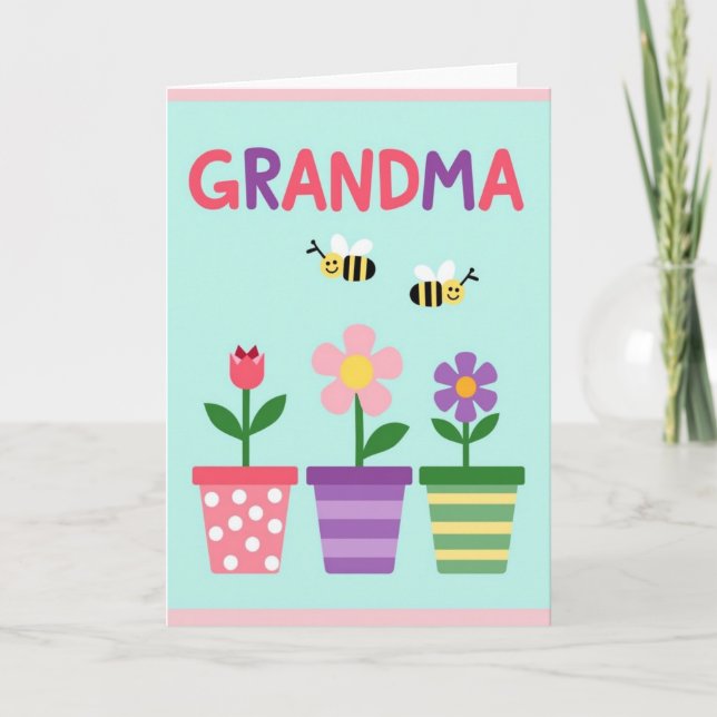 Grandma Floral Garden Card (Front)