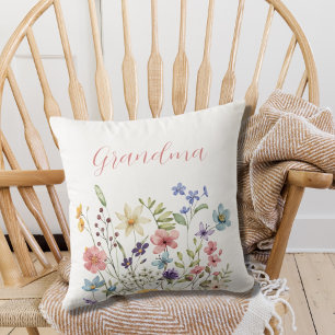 Grandma Floral Throw Pillow