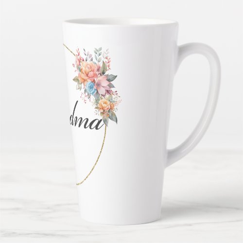 Grandma Floral Watercolor Latte Mug