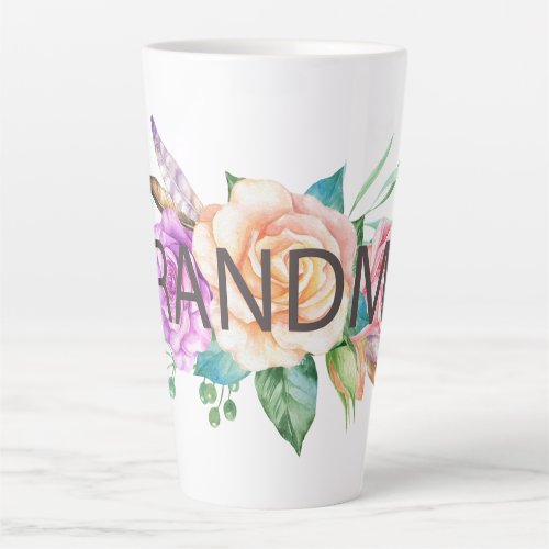 Grandma Floral Watercolor Latte Mug