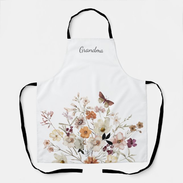 Grandma Floral Wildflower  Apron (Front)