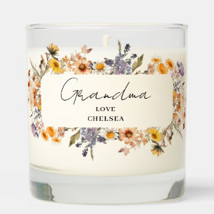 Grandma Floral Wildflower Name Scented Candle