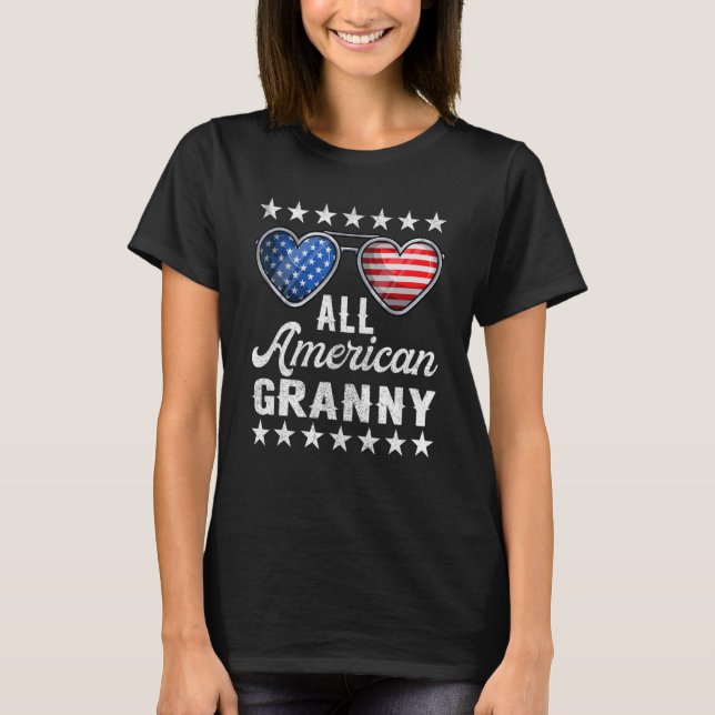 Grandma Fourth Of July  Womens, All American Grann T-Shirt (Front)