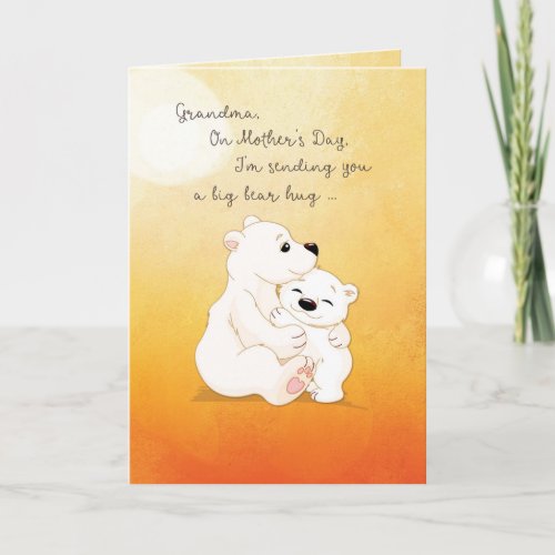 Grandma From Grandson Mothers Day Bear Hugs Card