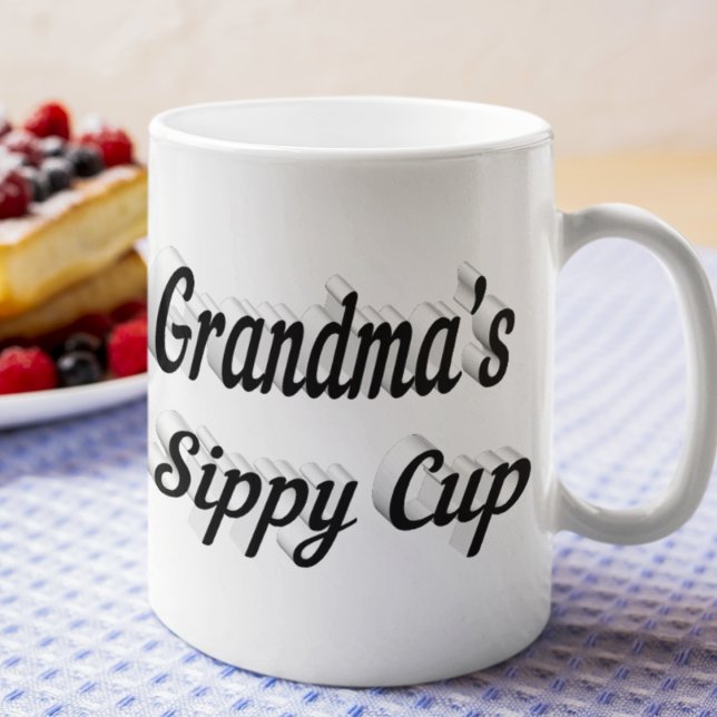 Grandma funny coffee quote black half text mug (Creator Uploaded)