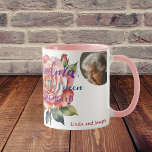 Grandma gift 3 photo watercolour floral cofee Mug