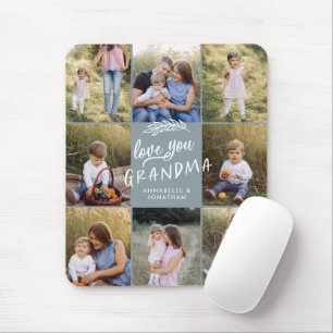 Grandma gift 8 photo grandchild simple typography mouse pad