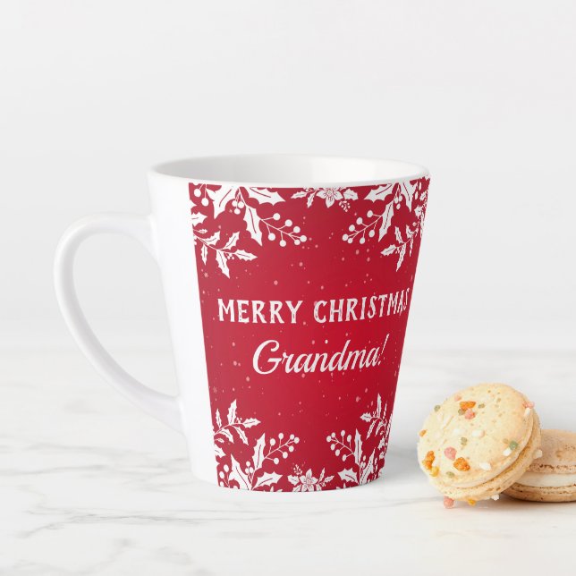 Grandma Gift, From Name, Christmas Festive Latte Mug (In Situ)