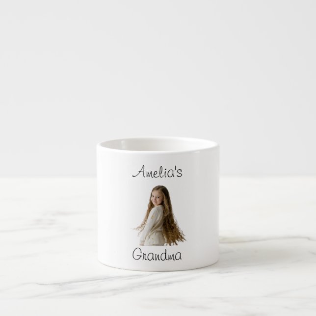 Grandma Gift – Grandchild Name & Photo -  Espresso Cup (Front)