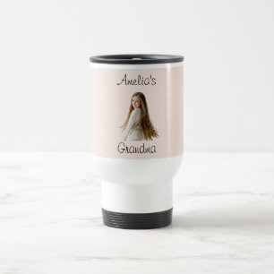 Grandma Gift – Grandchild Name & Photo -  Travel Mug