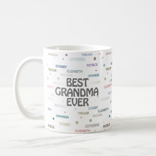 Grandma Gift Grandchildren 5_7 Names Coffee Mug