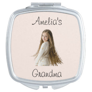 Grandma Gift - Grandchild's Photo & Name - Compact Mirror