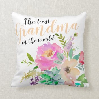 Grandma Gift Mother's Day Pillow Flowers Nana Gift by BrunamontiBoutique at Zazzle