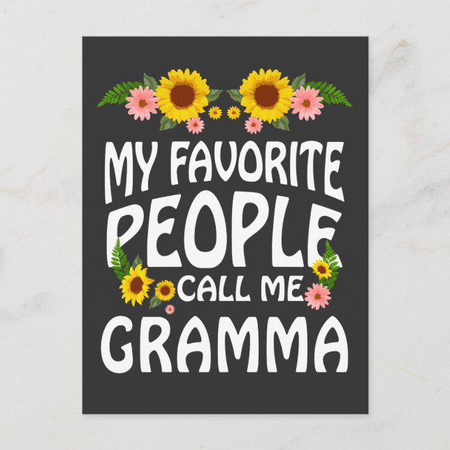 Grandma Gift My Favorite People Call Me Gramma Postcard (Front)