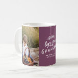 Grandma gift photo grandchild simple typography co coffee mug<br><div class="desc">Grandma gift 2 photo grandchild simple modern script typography pink plum purple mug design.</div>