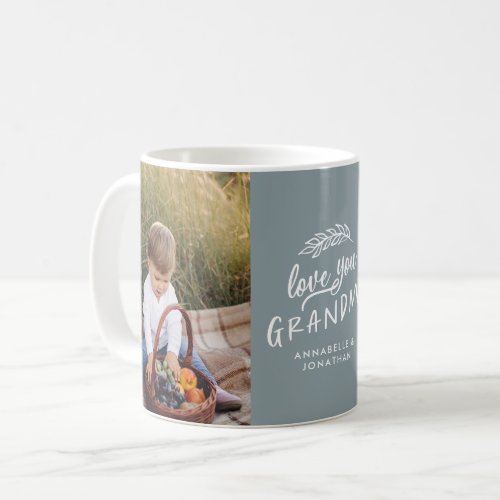 Grandma gift photo grandchild simple typography co coffee mug