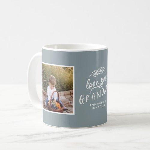 Grandma gift photo grandchild simple typography coffee mug