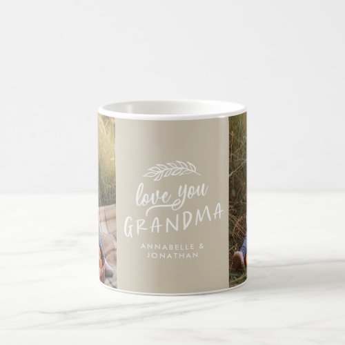 Grandma gift photo grandchild simple typography coffee mug