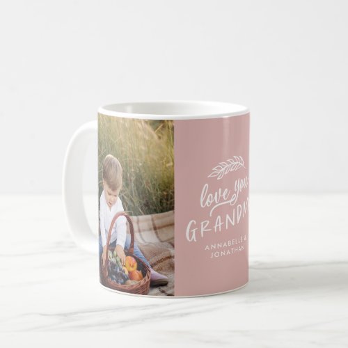 Grandma gift photo grandchild simple typography coffee mug