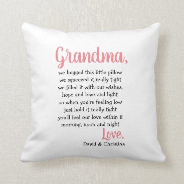 Grandma Gift Pillow Hugs & Kisses Special Pillow
