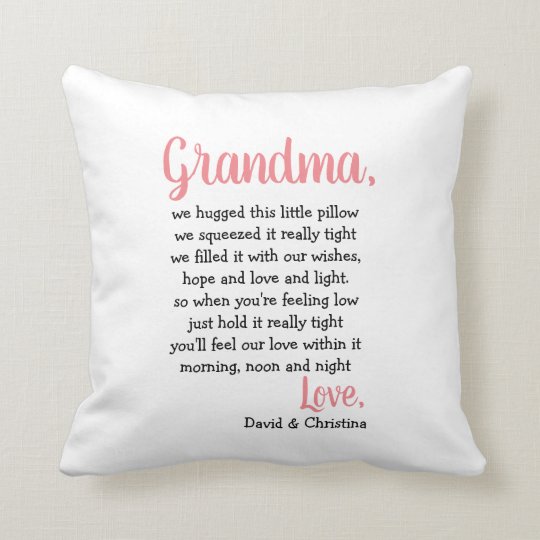 Grandma Gift Pillow Hugs & Kisses Special Pillow