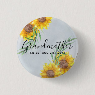 GRANDMA Gifts - Sunflower Themed Personalized Button