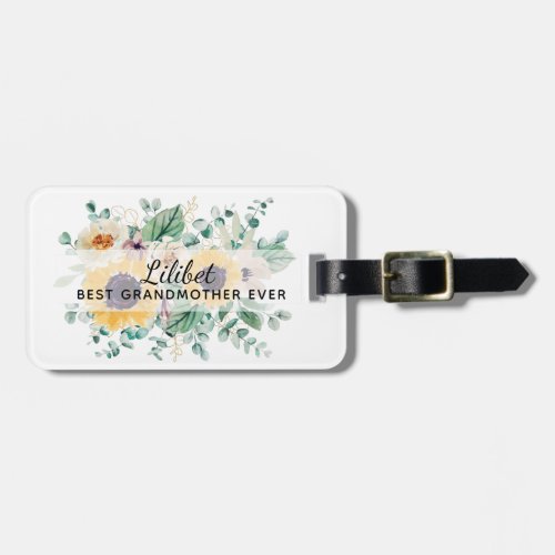 GRANDMA Gifts _ Sunflower Themed Personalized Luggage Tag