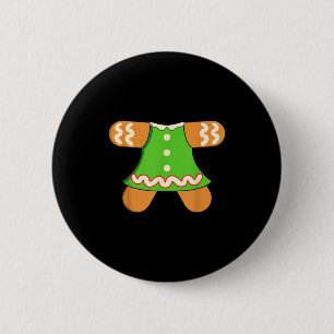 Grandma Gingerbread Man Costume Matching Christmas Button