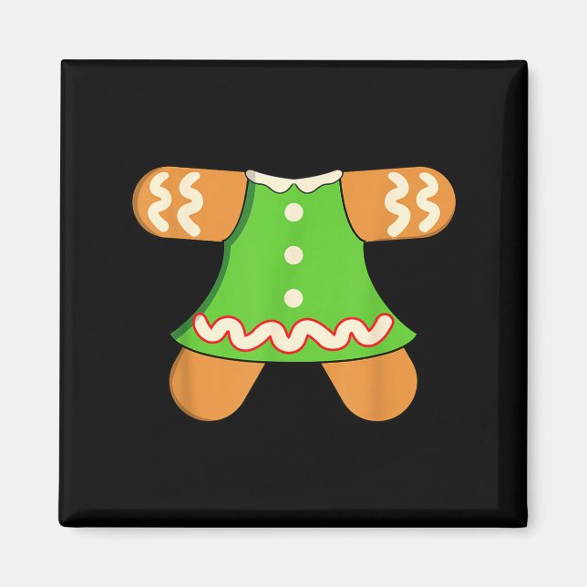 Grandma Gingerbread Man Costume Matching Christmas Magnet (Front)