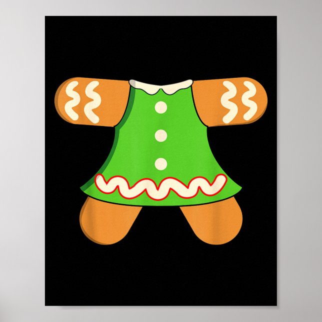 Grandma Gingerbread Man Costume Matching Christmas Poster (Front)