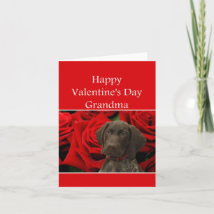 Grandma Glossy Grizzly Valentine Puppy Love Holiday Card