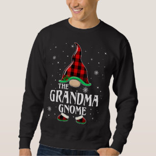 Grandma Gnome Buffalo Plaid Matching Family Christ Sweatshirt
