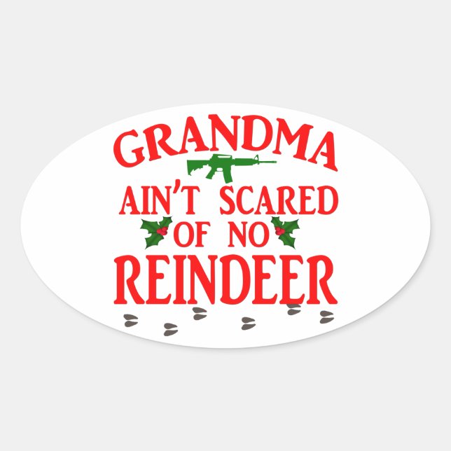 Grandma Got Ran Over Oval Sticker (Front)