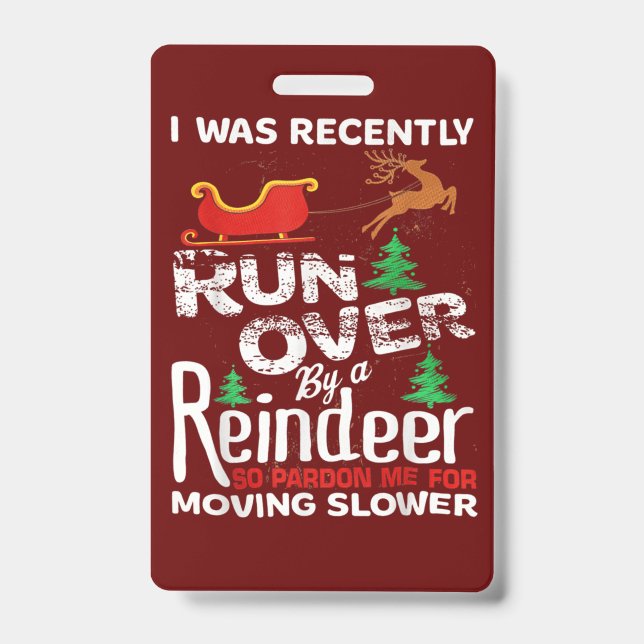 Grandma Got Run Over By A Reindeer Christmas So Pa Badge (Front)