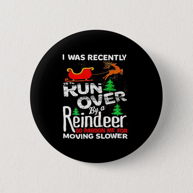 Grandma Got Run Over By A Reindeer Christmas So Pa Button (Front)