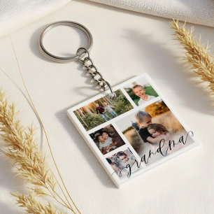Grandma Grandchildren Photos Special Message Key Keychain