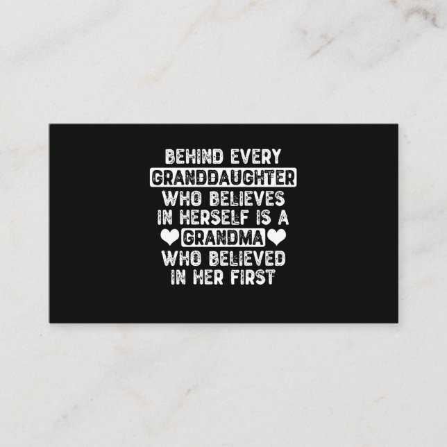 Grandma & Granddaughter Quote Business Card (Front)