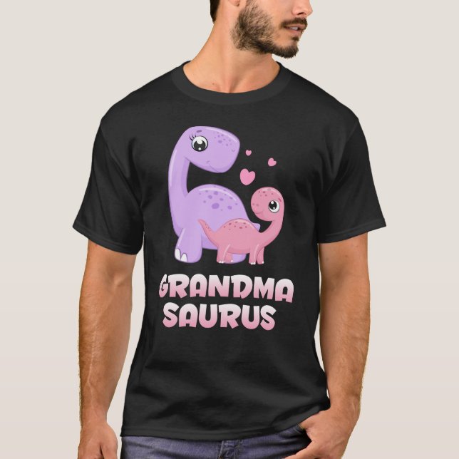 Grandma Grandkid Dinosaur Baby Granddaughter Dino T-Shirt (Front)